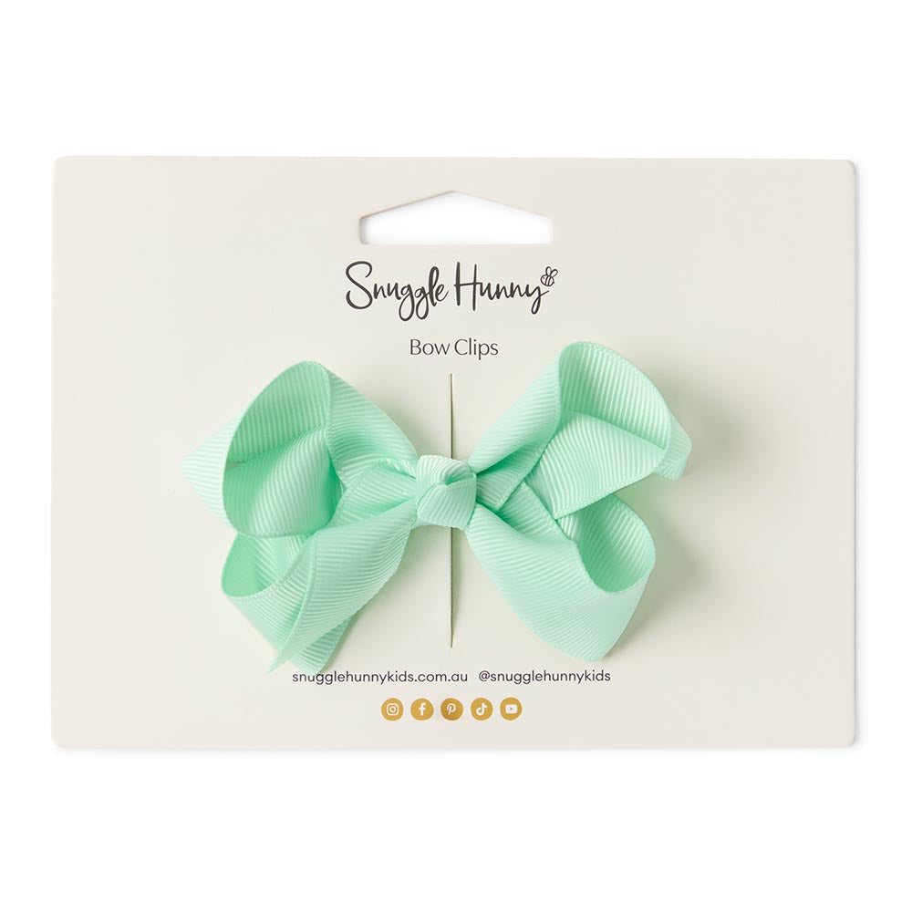 Babyhug Free Size Hair Clip With Bow & Crown Applique - Light Blue