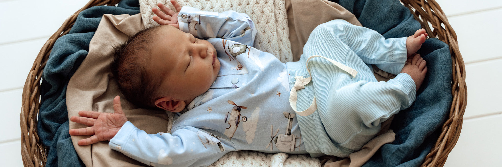 Baby Blue Organic Cotton Rib