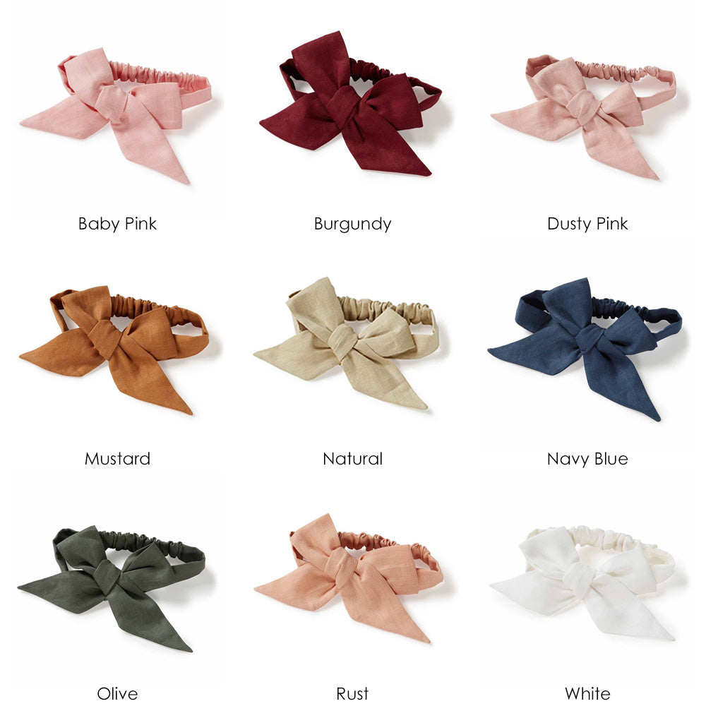 Linen Pre-Tied Bow Headband 3 Pack - View 2