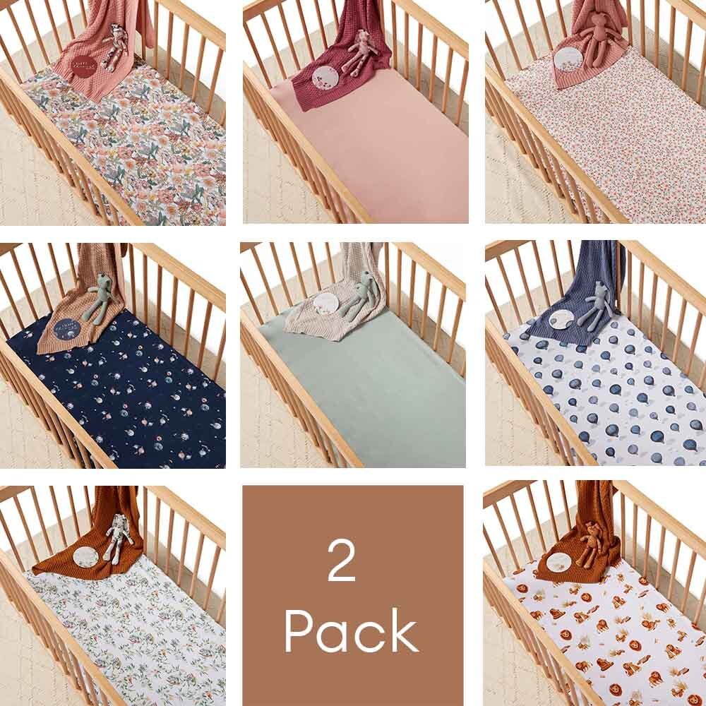 2 Pack Organic Fitted Cot Sheets - View 1