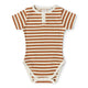 Biscuit Stripe Short Sleeve Organic Bodysuit - Thumbnail 2