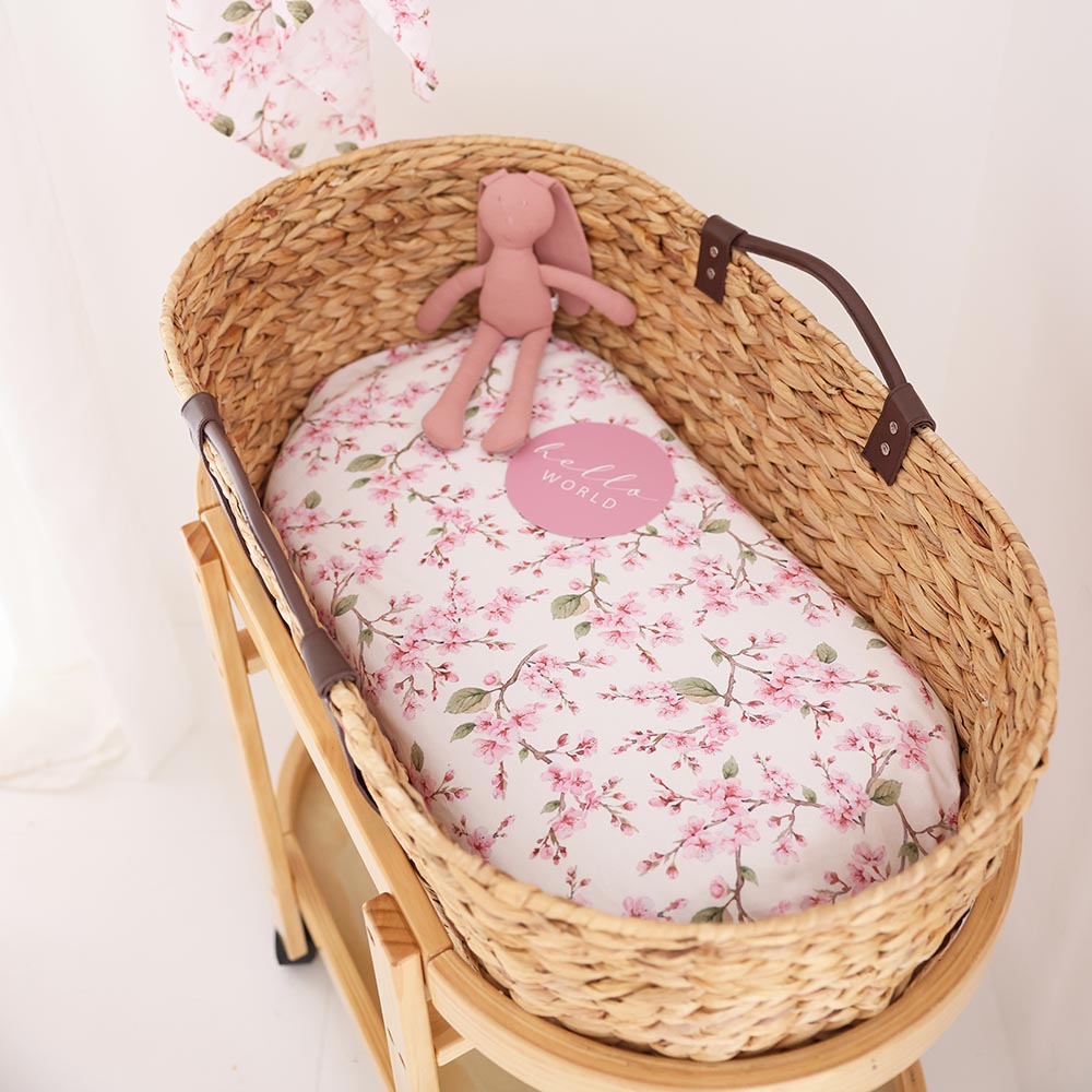 Cherry Blossom Organic Bassinet Sheet / Change Pad Cover - View 3