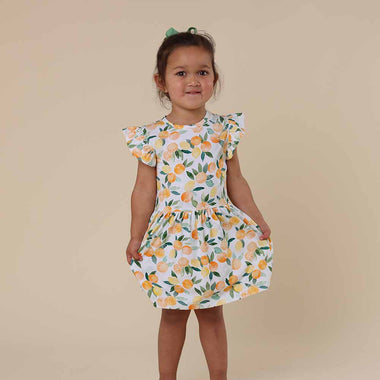 Citrus Squeeze Short Sleeve Organic Dress | Snuggle Hunny