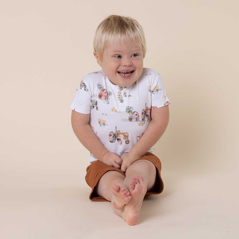 Diggers & Tractors Short Sleeve Organic Bodysuit - View 5