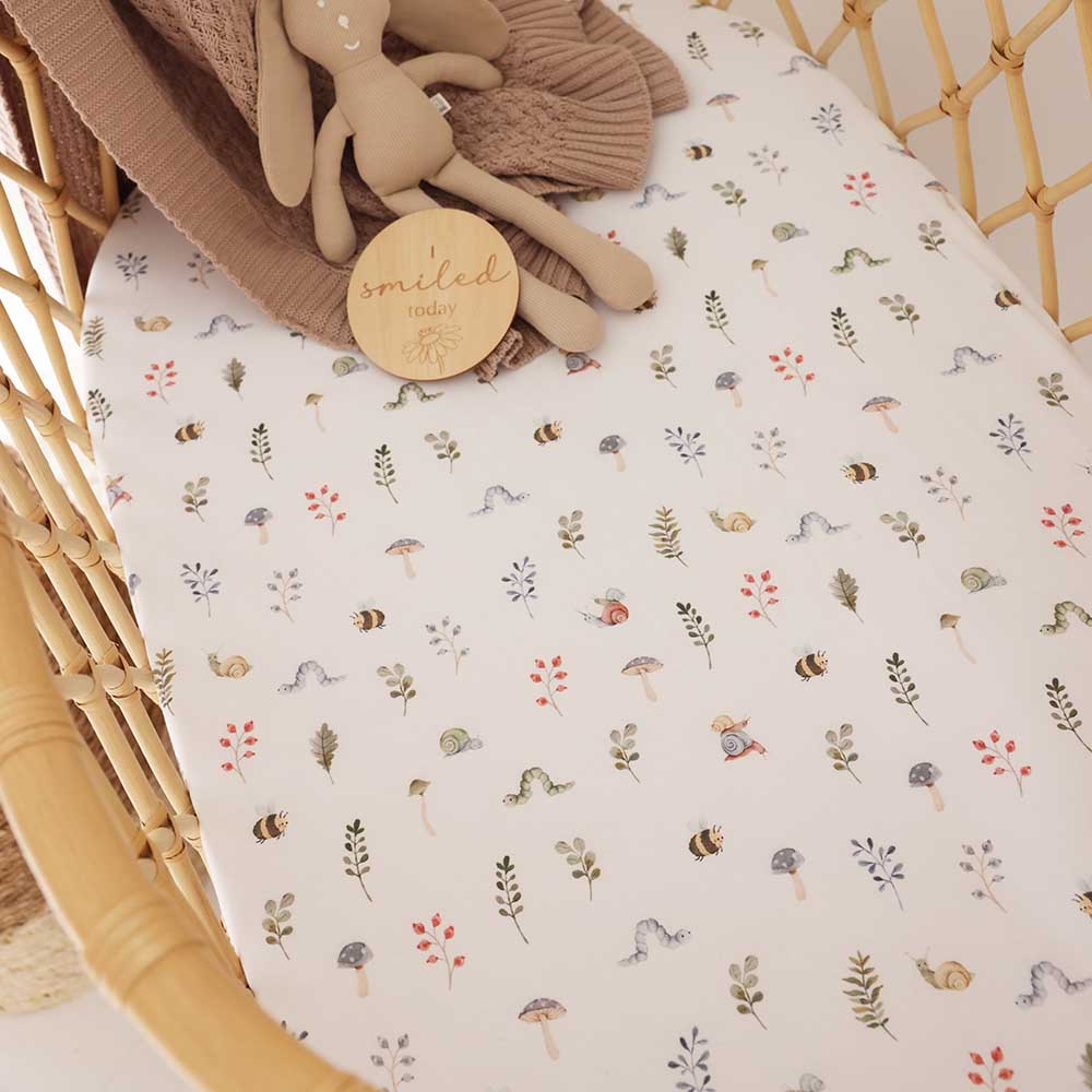 Garden Friends Organic Bassinet Sheet / Change Pad Cover - View 3