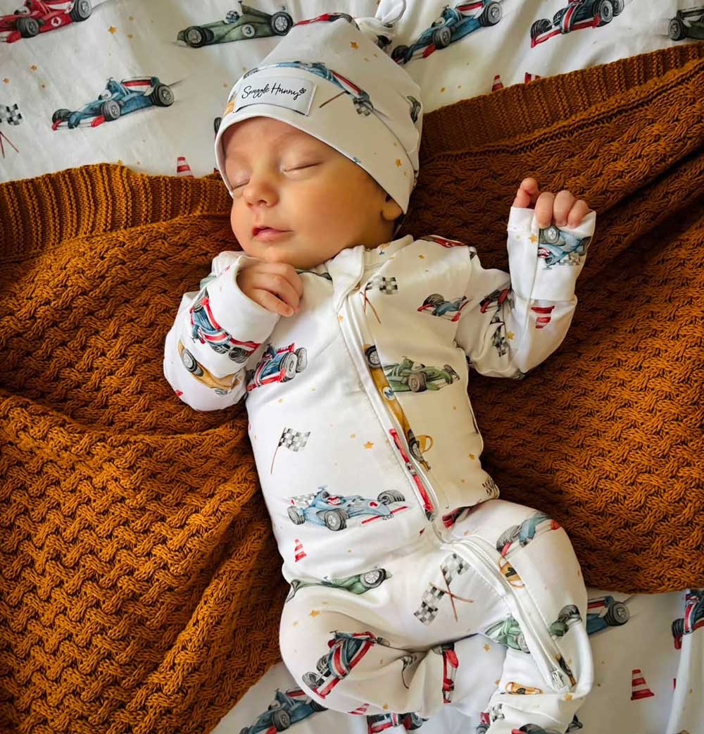 Little Racers Organic Snugglesuit Convertible Romper - View 1