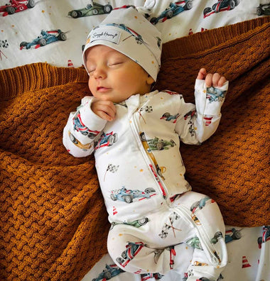 Little Racers Organic Snugglesuit Convertible Romper| Snuggle Hunny