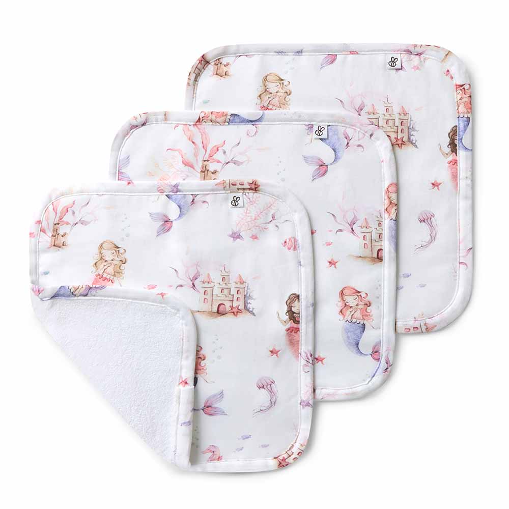 Mermaid Organic Baby Towel & Wash Cloth Set - View 5
