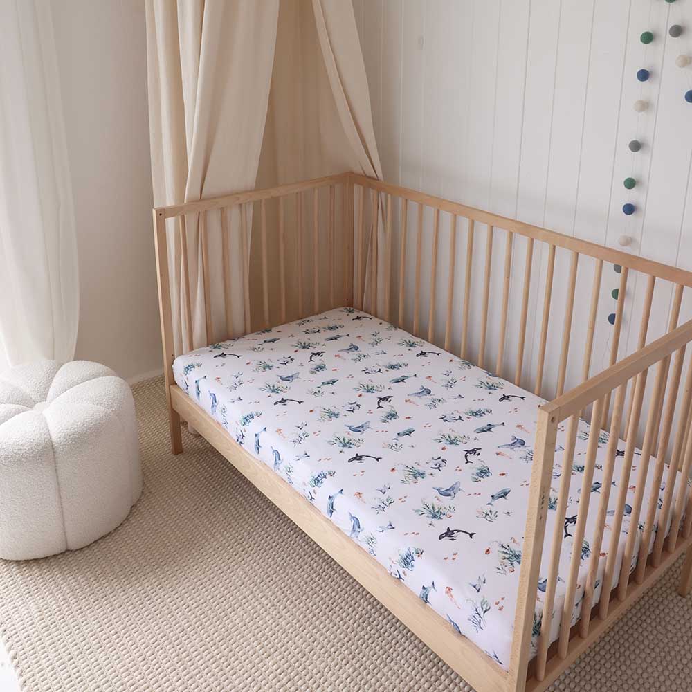 Ocean Organic Fitted Cot Sheet - View 13