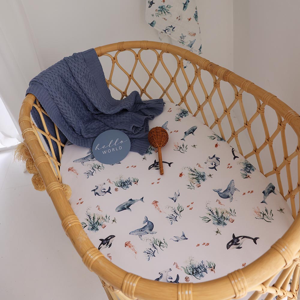 Ocean Organic Bassinet Sheet / Change Pad Cover - View 8