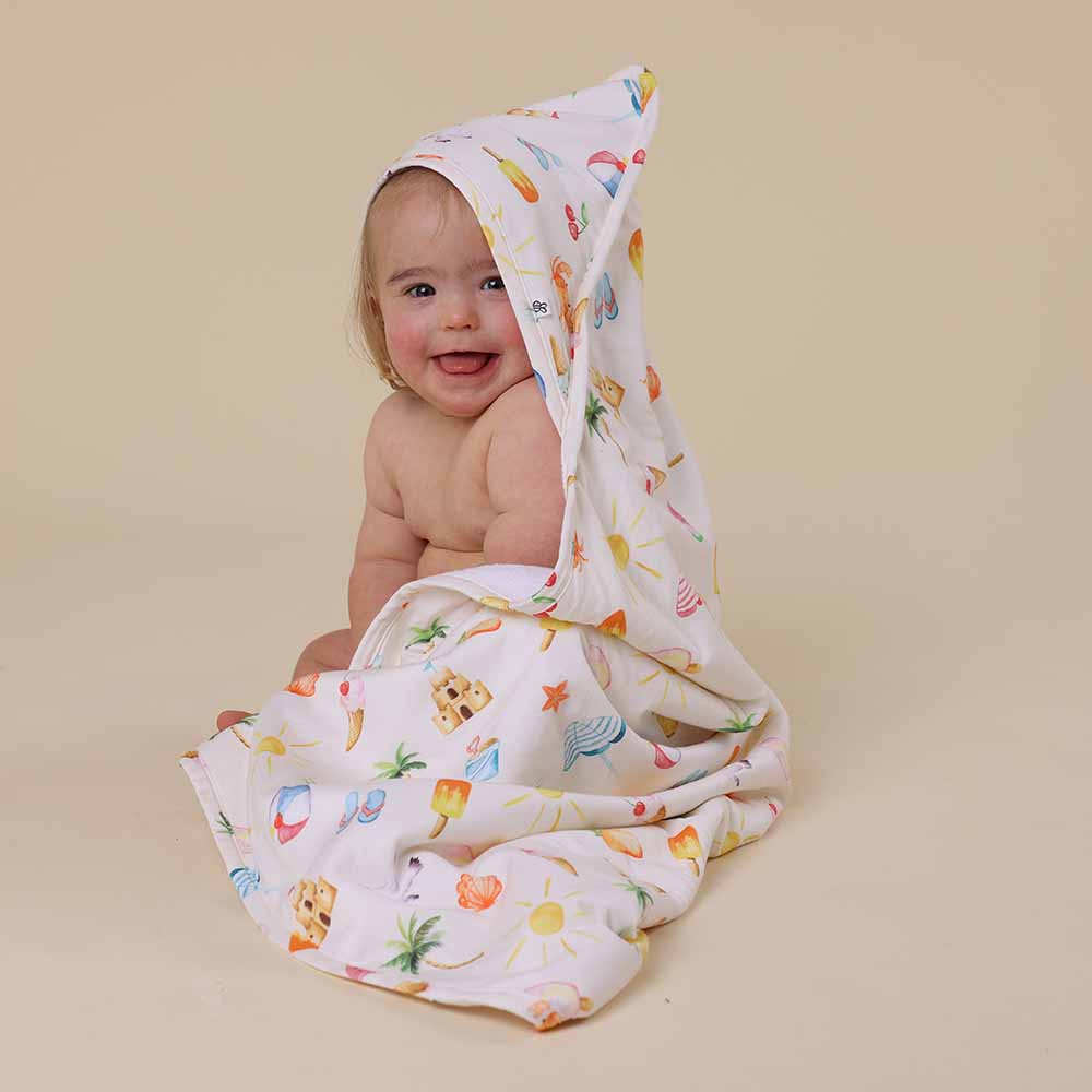 Beach Fun Organic Hooded Baby Towel - View 5