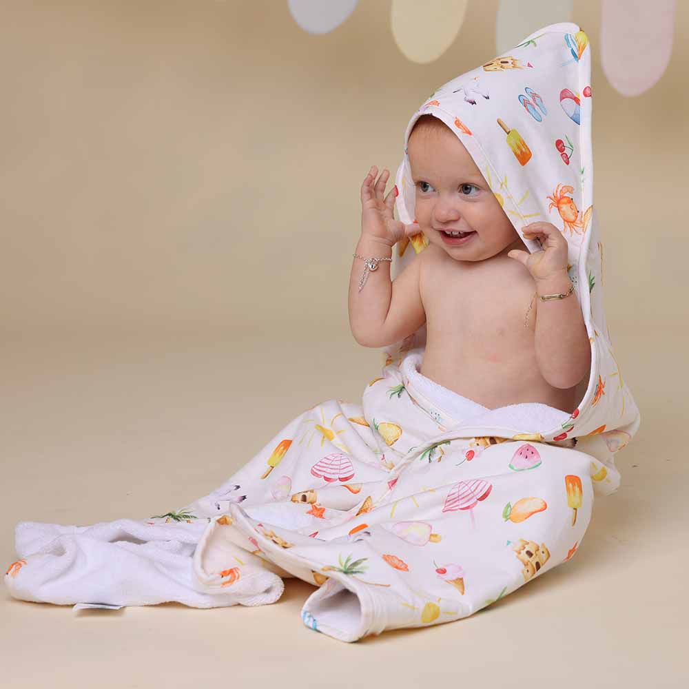 Beach Fun Organic Hooded Baby Towel - View 7