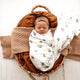 Green Palm Muslin Wrap Birth Announcement Set - Thumbnail 1