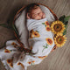 Sunflower Muslin Wrap Birth Announcement Set - Thumbnail 1