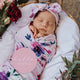 Floral Kiss Jersey Wrap Birth Announcement Set - Thumbnail 3