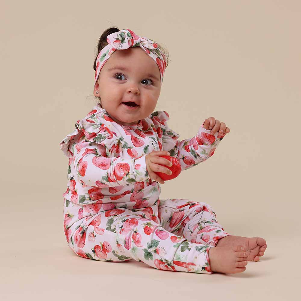Strawberry Organic Snugglesuit Convertible Romper - View 3
