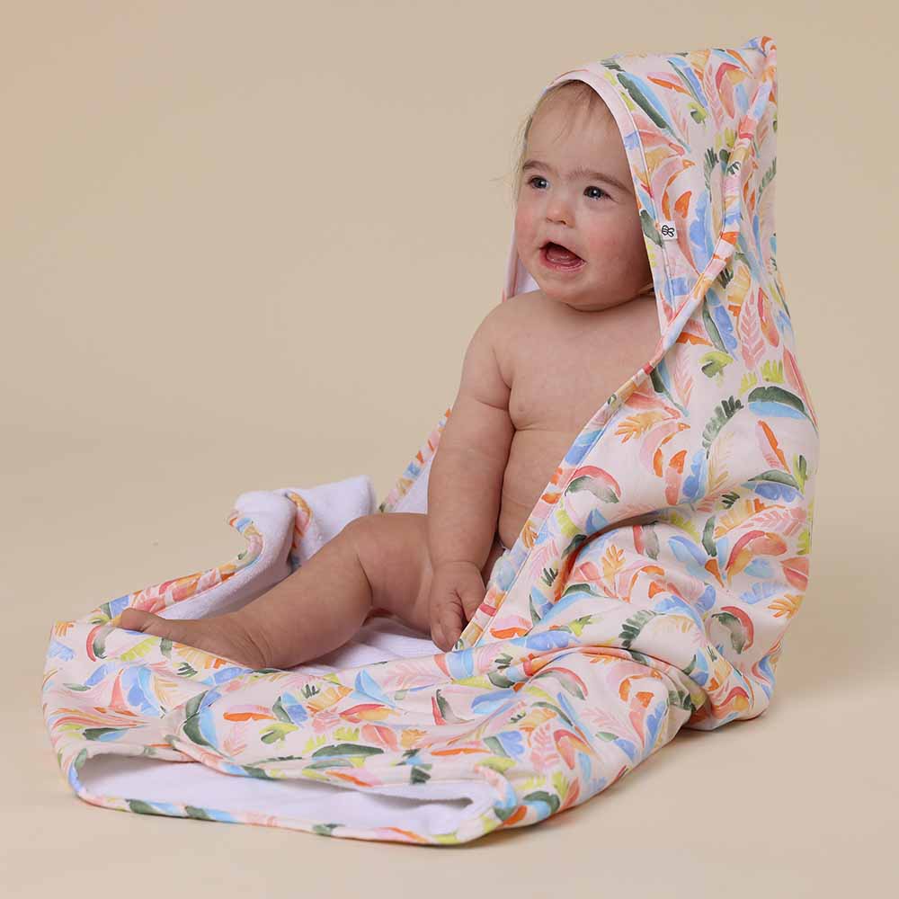 Summer Palm Organic Hooded Baby Towel - View 3