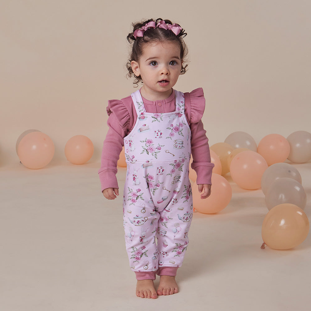 Alice's Tea Party Organic Snuggle Overalls - View 11