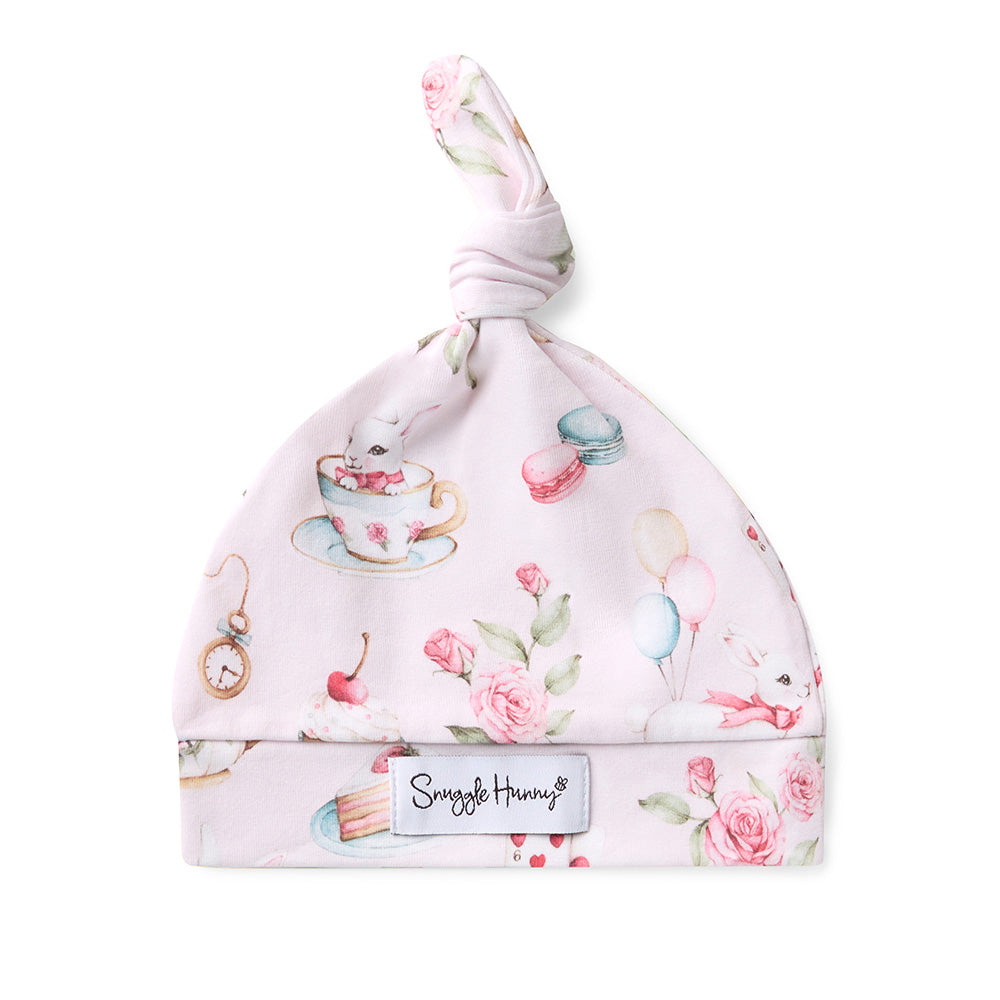 Alice’s Tea Party Organic Knotted Beanie - View 2