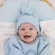 Baby Blue Organic Baby Knit Beanie - Thumbnail 4