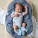 Baby Blue Organic Cotton Knit Booties - Thumbnail 8