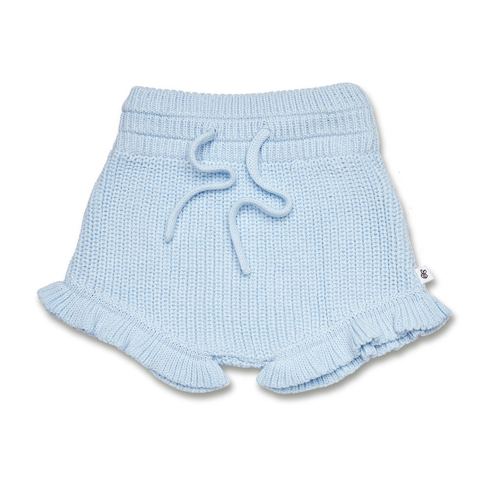 Baby Blue Organic Cotton Knit Bloomers - View 2