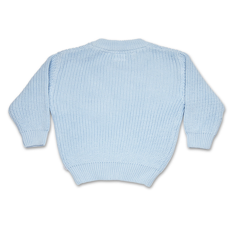 Baby Blue Oversized Cotton Knit Jumper - View 13