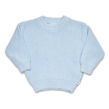 Baby Blue Oversized Cotton Knit Jumper | Snuggle Hunny