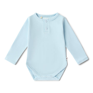 Baby Blue Long Sleeve Organic Bodysuit | Snuggle Hunny