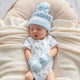 Baby Blue Organic Cotton Rib Mittens - Thumbnail 3