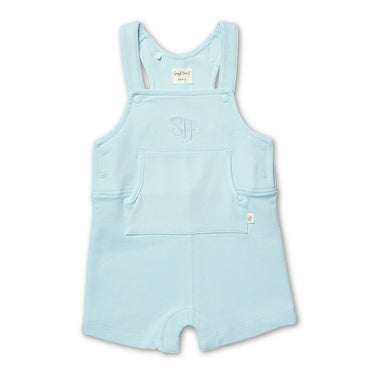 Baby Blue Organic Joey Overall Shorts | Snuggle Hunny