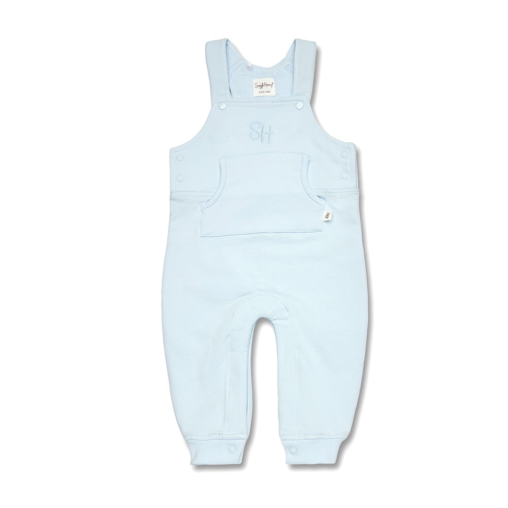 Baby Blue Organic Joey Overalls - View 2