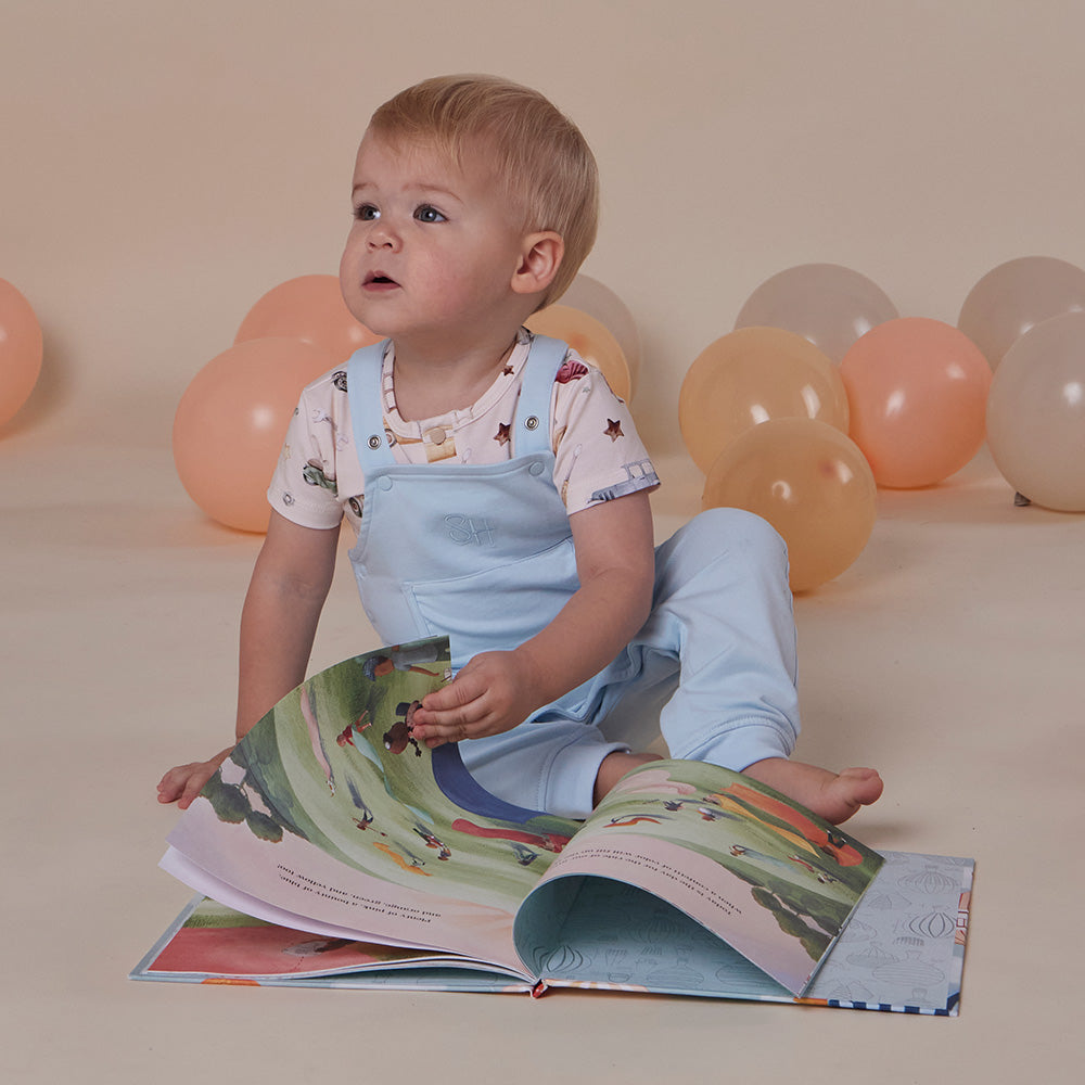 Baby Blue Organic Joey Overalls - View 9