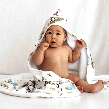 Baby Gift Sets - Safari Organic Baby Towel & Wash Cloth Set