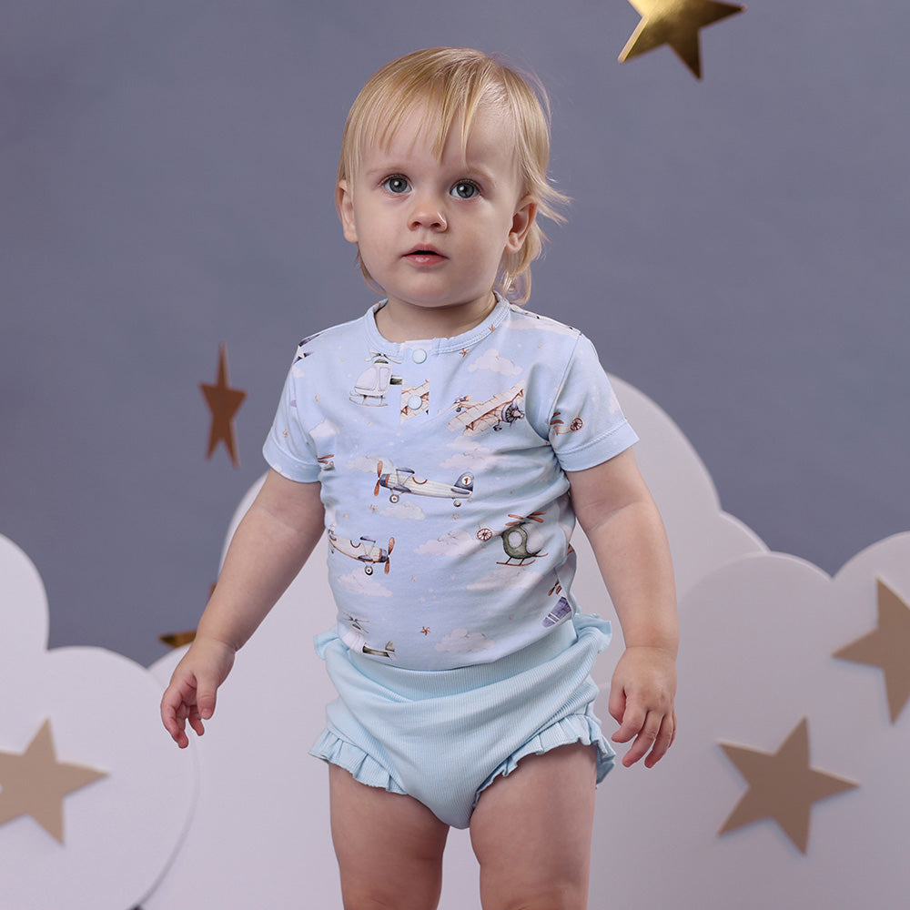 Baby Blue Organic Bloomers - View 3