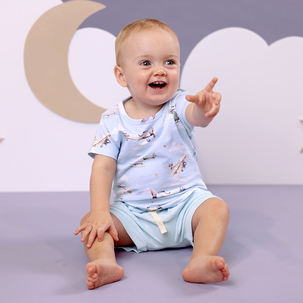 Baby Blue Organic Shorts - View 9