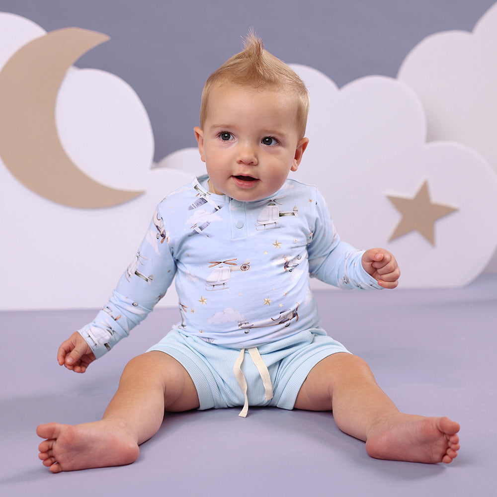 Baby Blue Organic Shorts - View 3