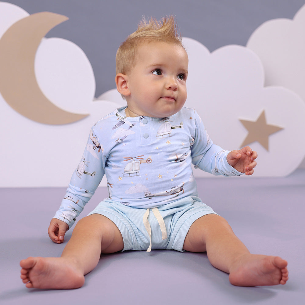 Baby Blue Organic Shorts - View 7
