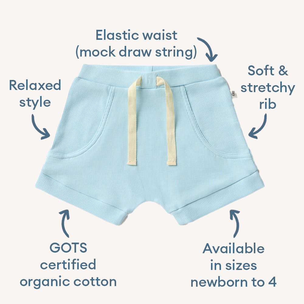 Baby Blue Organic Shorts - View 4