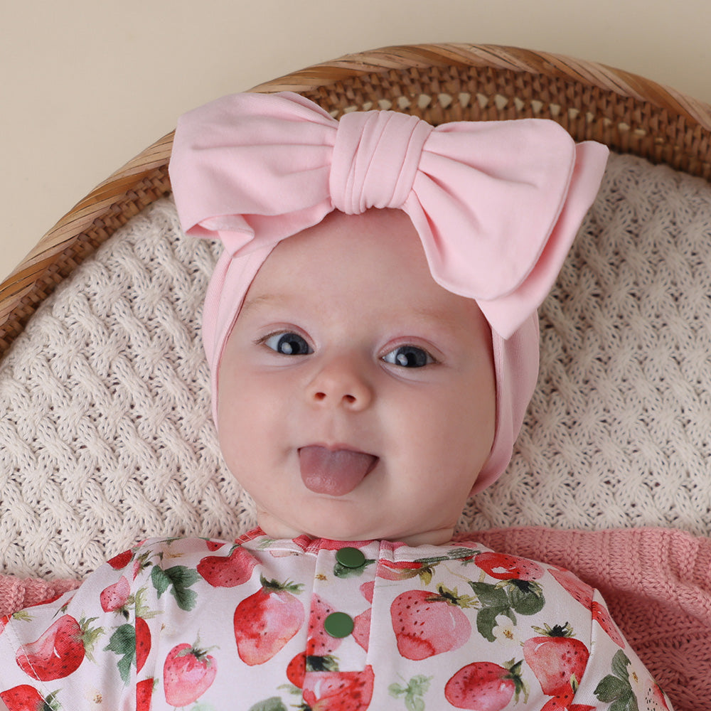 Baby Pink Organic Oversized Bow - View 4