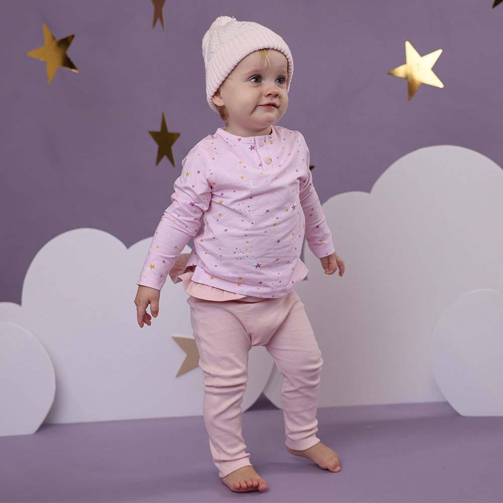 Baby Pink Organic Pants with Frill - View 10