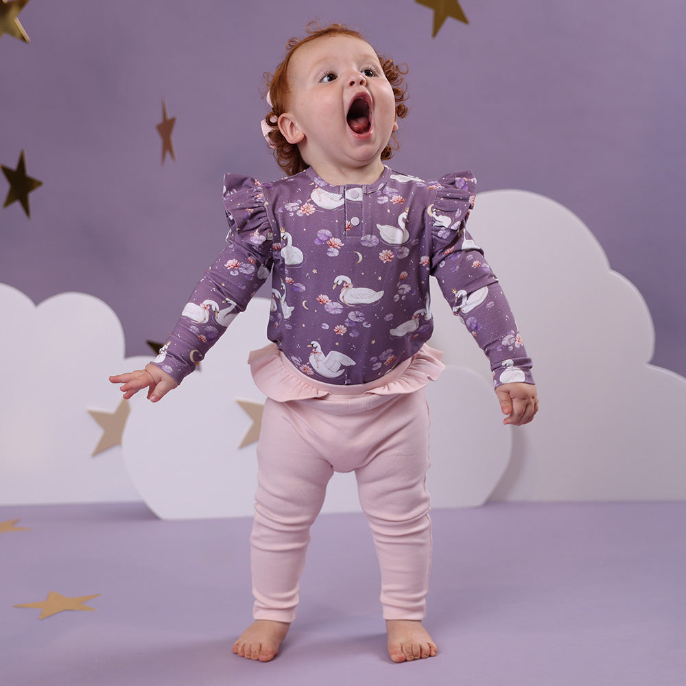 Baby Pink Organic Pants with Frill - View 8