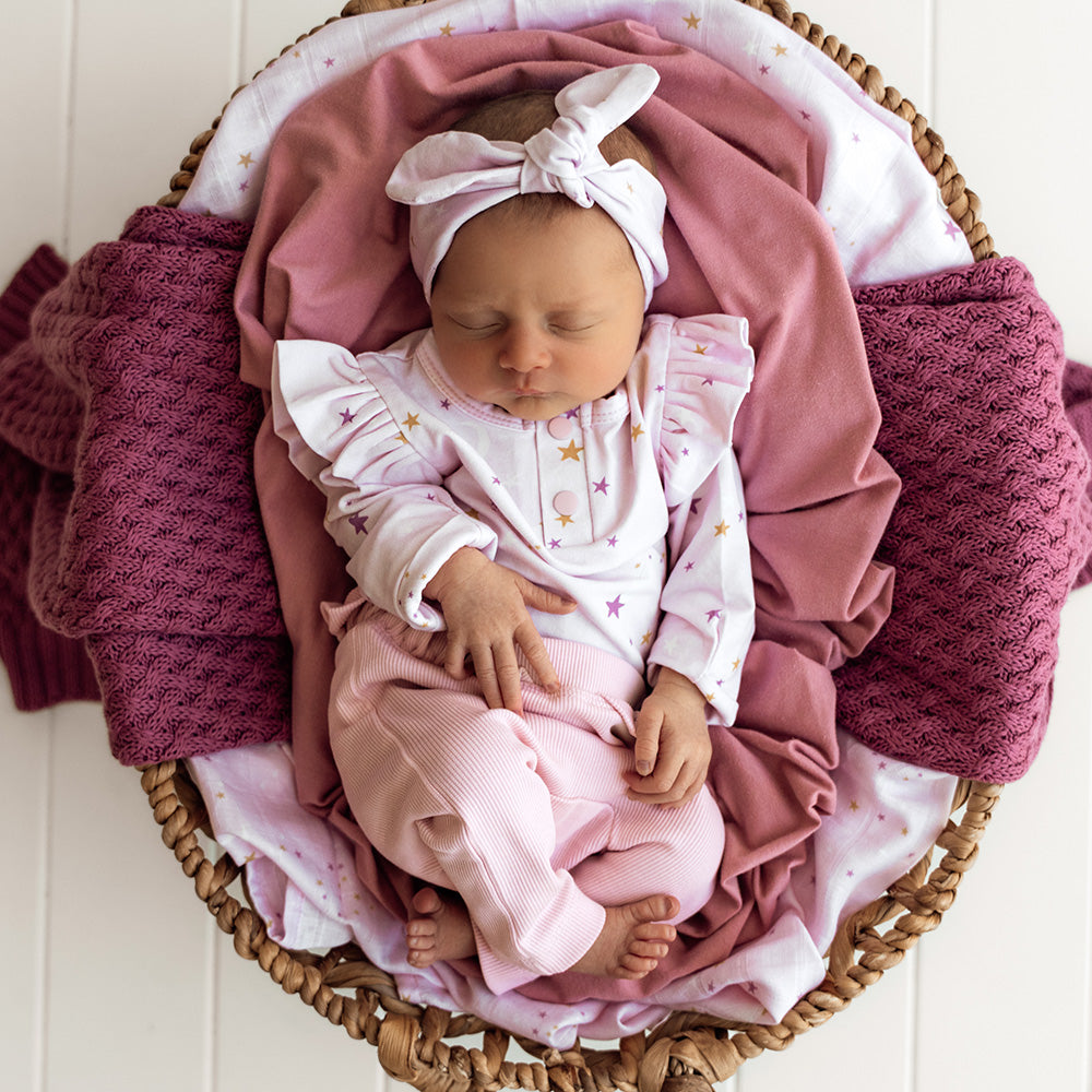 Baby Pink Organic Pants with Frill - View 6