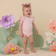 Baby Pink Short Sleeve Organic Bodysuit with Frill - Thumbnail 10