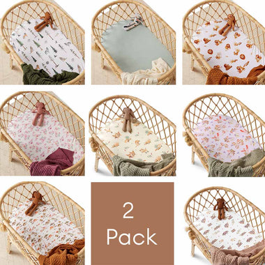 2 Pack Fitted Organic Bassinet Sheets / Change Pad Cover-Snuggle Hunny