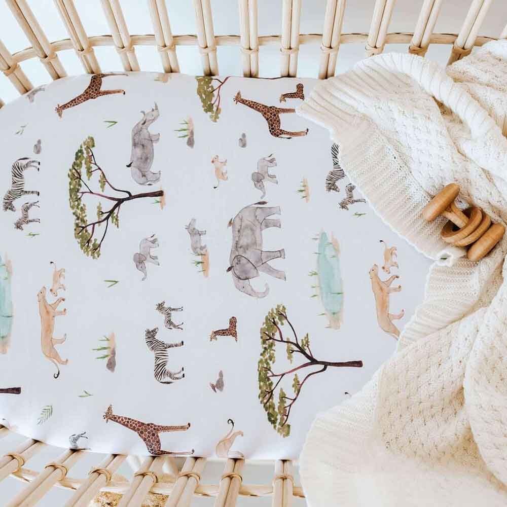 Safari Organic Bassinet Sheet / Change Pad Cover - View 8