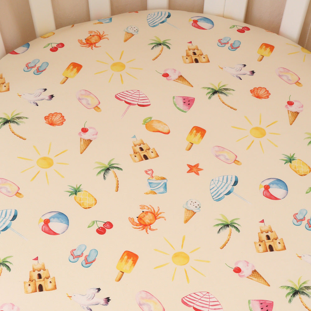 Beach Fun Organic Fitted Cot Sheet - View 2