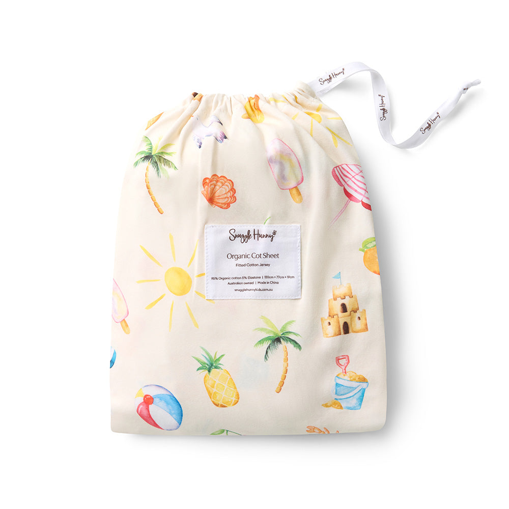 Beach Fun Organic Fitted Cot Sheet - View 5