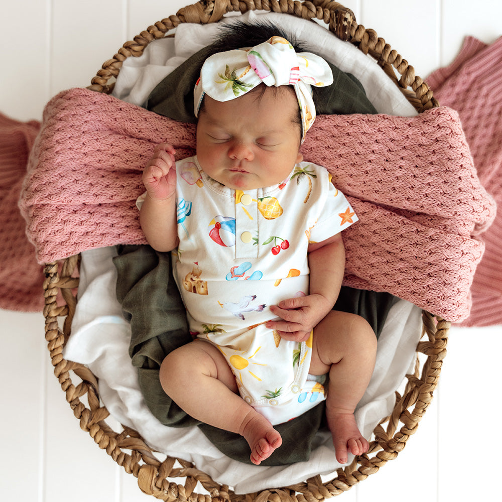 Beach Fun Short Sleeve Organic Bodysuit - View 6