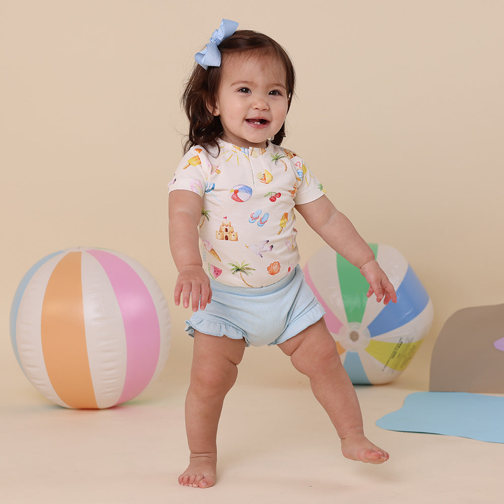 Beach Fun Short Sleeve Organic Bodysuit - View 13